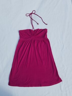 Roxy Y2K Magenta Pink Cotton Halter Dress/Tunic Top